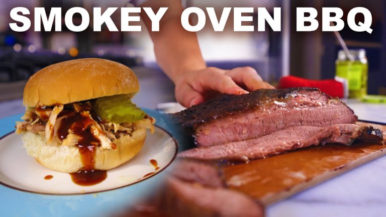 BBQ brisket and chicken made with liquid smoke