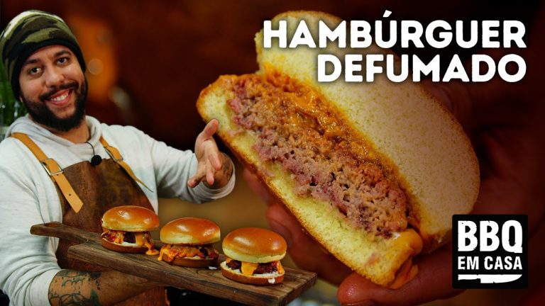 HAMBÚRGUER DEFUMADO C/ CHEDDAR E BACON – MÊS DO HAMBÚRGUER | BBQ EM CASA