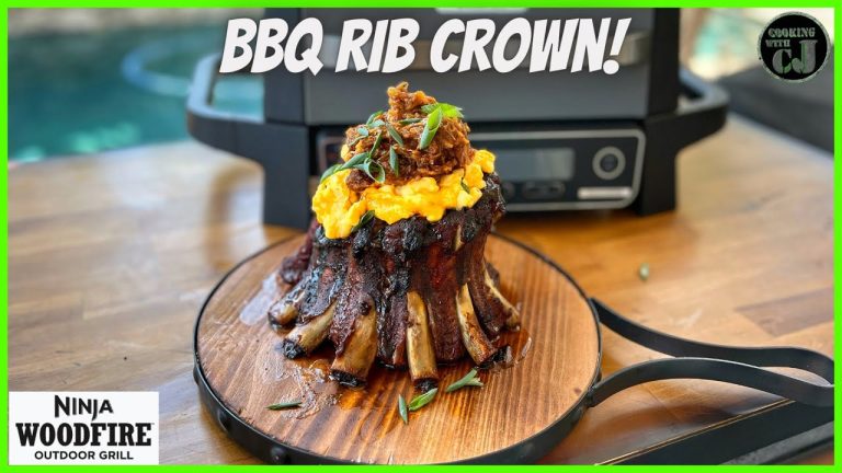 NINJA WOODFIRE GRILL BBQ RIB CROWN ROAST OF PORK!