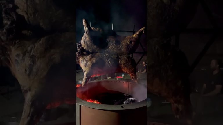 A Massive Fire Pit and Whole Cow = FEAST #shorts #steak #beef #butcherscut #butcher #bbq #asada