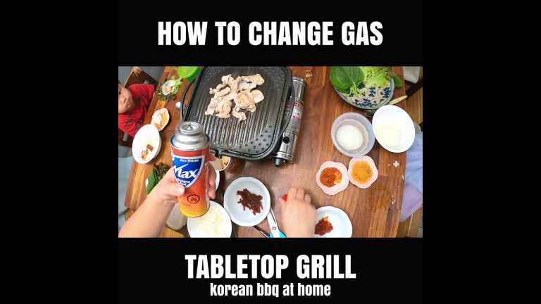 How to Change Butane Canister in Tabletop Cooking Grill during Korean BBQ | OPPACOOKSHERE in #shorts
