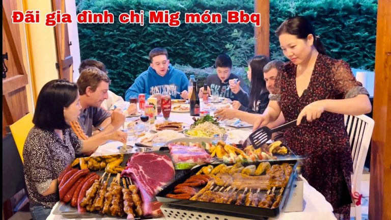 Làm món bbq đãi gia đình chị Mig/ lần đầu thấy Calvin cười nói thỏa mái/ Mai le cuộc sống ở Pháp