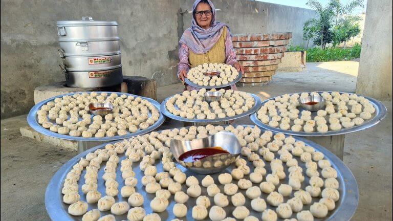 Veg Momos Recipe By My Granny | Street Food | Momos Recipe | Asmr | Village Food | Indian Recipes
