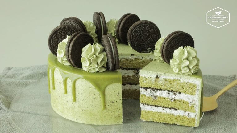 녹차 오레오 케이크 만들기 :  Green Tea Oreo Cake * Matcha Cake Recipe | Cooking tree
