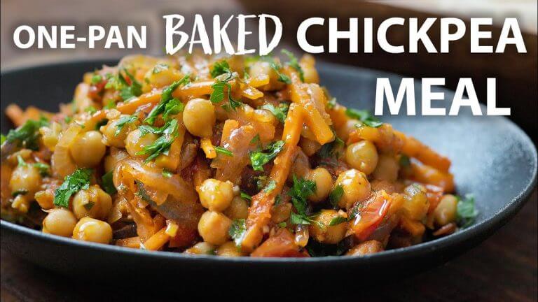 ONE PAN (Baked) CHICKPEA RECIPE | Vegetarian and Vegan Meals Idea | Chickpea recipes