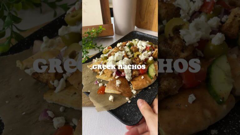 GREEK PITTA NACHOS RECIPE | Easy Cooking Recipes | #foodshorts #easyrecipes