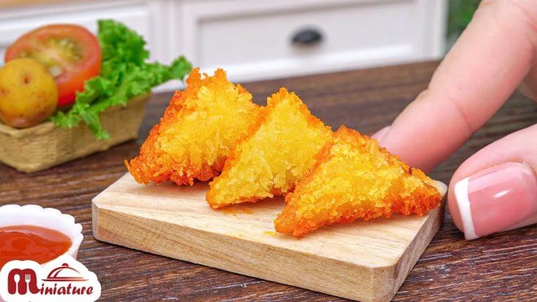 Crispy Miniature Fried Cheese Potato Sandwich | Easy Sandwich Recipe | Miniature Cooking