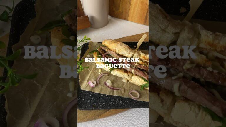 BALSAMIC STEAK BAGUETTE RECIPE | Easy Cooking Recipes | #foodshorts | #recipeshare