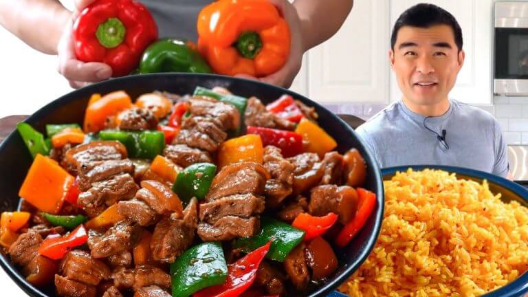 Pepper Pork Belly and Garlic Java Rice Lunch Menu | Simple Pork And Rice Recipes for Home Cooking