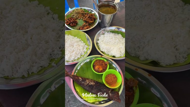 60 ₹UNLIMITED FISH MEALS NAGAS MESS PATTINAPAKKAM FULL VANJARAM FISH FRY 300₹ #madrasfoodie #shorts