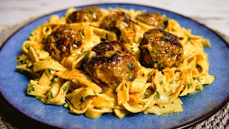 Creamy Meatballs and Pasta Recipe – Delicious and Creamy Sauce