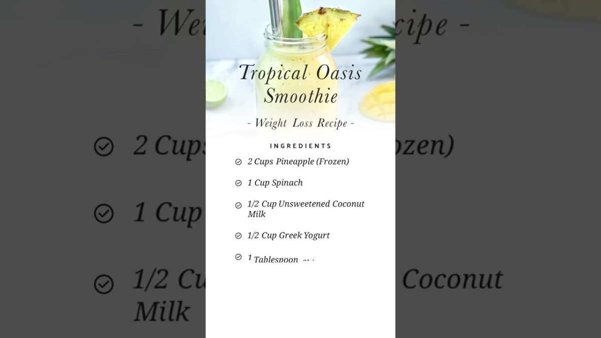 Tropical Oasis Smoothie Recipe / Nutrient Packed #shorts #smoothierecipes #smoothiediet