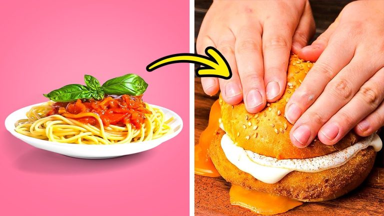 COOKING A PASTA BURGER | Weird But Tasty Recipes And Food Hacks