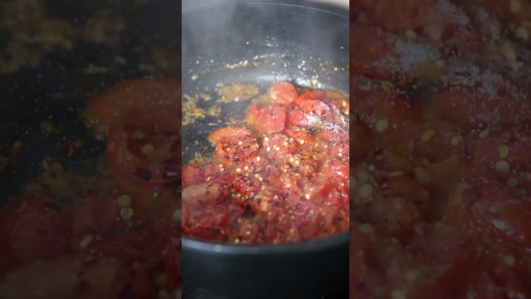 Roasted tomato and eggplant pasta #foodasmr #pastarecipe