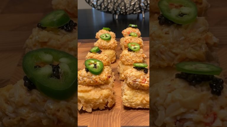 King Crab Fried Crispy Rice with Royal Baika Caviar! Easy Seafood Recipes #seafood #caviar #crab