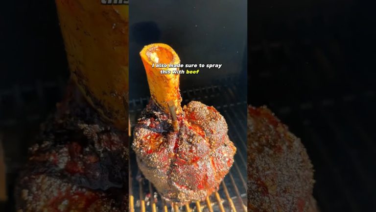 Bone Marrow injected Thor’s Hammer 🥩 🔨 #bbq #oddlysatisfying #dinner