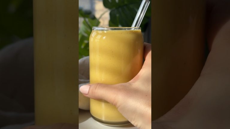 Mango Protein Smoothie #breakfast #smoothie #dessert #recipe #veganrecipe