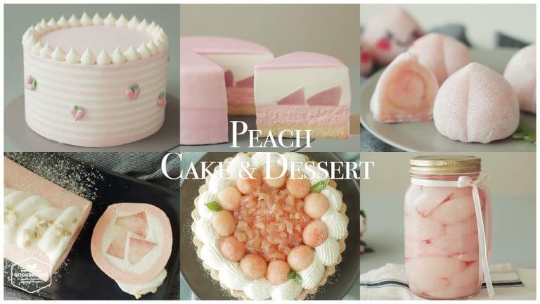 6가지 🍑 복숭아 케이크 & 디저트 모음.zip 6 Peach Cake & Dessert Recipe | 홈베이킹 영상 모음 Baking Video | Cooking tree
