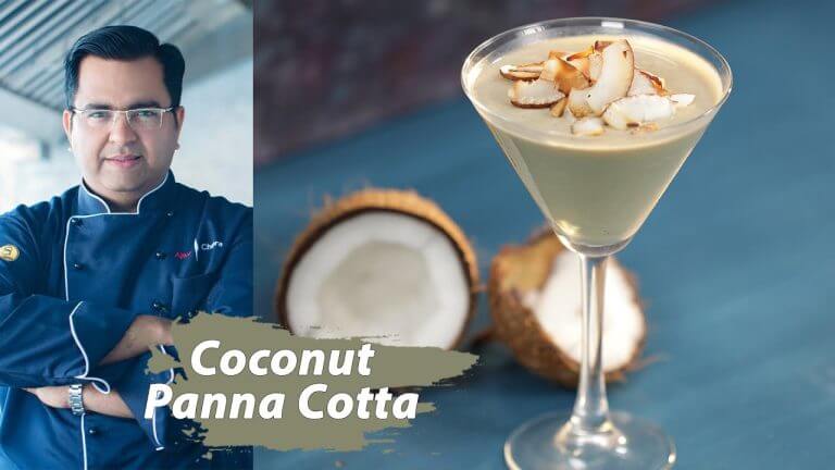 Coconut pana cotta recipe | कोकोनट पैनाकोटा |  | Easy dessert recipes|  Ajay Chopra