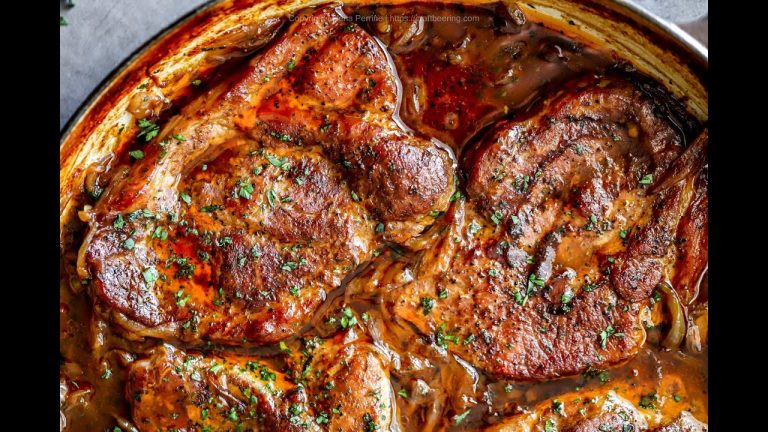 Stout Braised Pork Steak with Onions