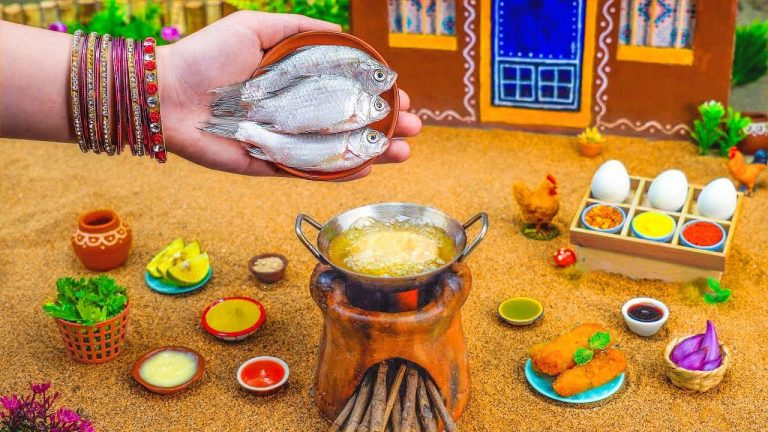 Miniature Finger Fish Recipe | Fish With Lemon Garlic Mayo | Tiny Foodkey | How To Make Fish Fry