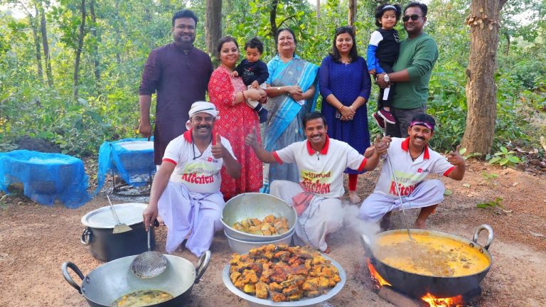 Special Mutton curry & Rui fish curry cooking for village people | Goat meat curry recipe