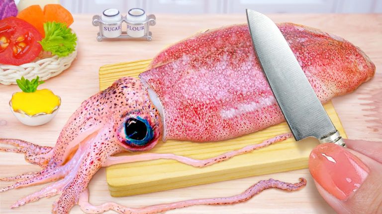 Spicy Seafood Recipe🔥Cooking Tasty Miniature Chilli Squid Curry Recipe 🍛 With Tina Mini Cooking