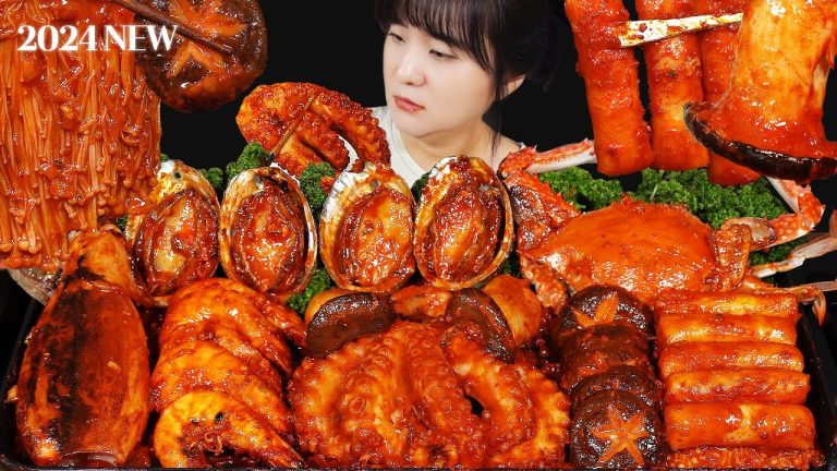 요리 먹방 :)아직 안 먹어 봤어? 해물버섯구이에 떡볶이까지~(전복, 문어, 새우, 오징어, 꽃게, 팽이버섯등을 넣은 매콤한 해물찜 아니고 해물구이)