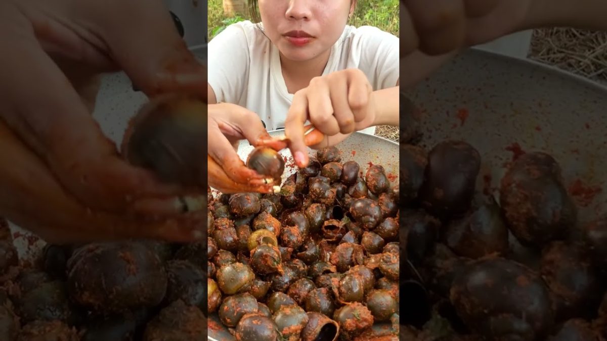 snail fried so yummy, snail recipe, seafood recipe #shorts #short #food 92