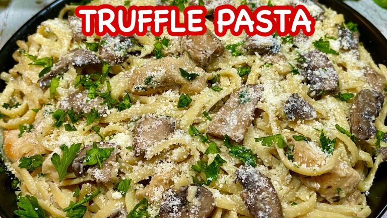 TRUFFLE PASTA with CHICKEN and MUSHROOM | How to cook Easy TRUFFLE PASTA | Pinoy Simple Cooking