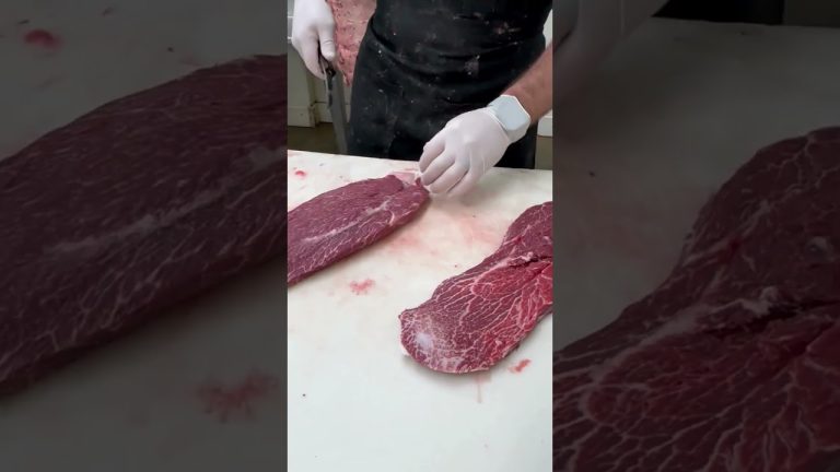 Part 2: Cutting Beef Flat Iron Steaks 🔪 #shorts #flatiron #steaks #beef #thebeardedbutchers