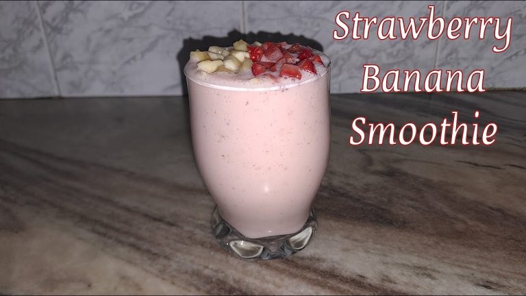 Strawberry Banana Smoothie | स्ट्रॉबेरी बनाना स्मूदी | Breakfast Smoothies | Healthy Smoothie Recipe