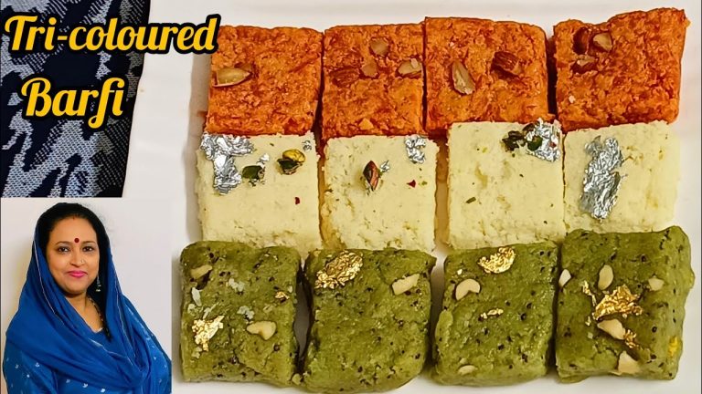 Tri-coloured Barfi || Tiranga Recipe || Republic Day special Sweet || Dessert recipes||