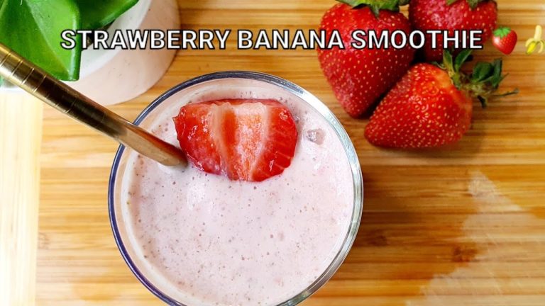 Strawberry 🍓 Banana 🍌 Smoothie/How to make strawberry smoothie/Weightloss Smoothies
