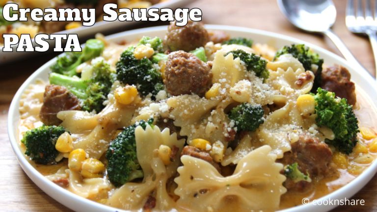 One-Pan Wonder: Creamy Sausage and Veggie Pasta!