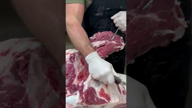 Part 1: Cutting Beef Flat Iron Steaks 🔪 #shorts #flatrions #steak #beef #thebeardedbutchers