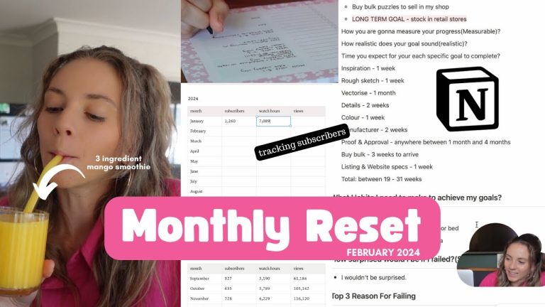 [reset with me] February Monthly Reset | easy mango smoothie, goals & habit tracking! DARBY ALEX
