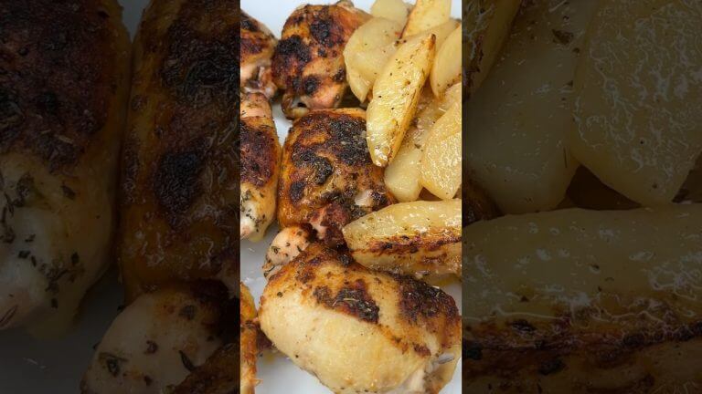 Lemony Chicken and Potatoes 🥔 One ☝🏼Pan! #onepanmeal