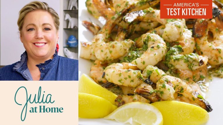 How to Make Grilled Shrimp with Spicy Lemon Garlic Sauce | Julia At Home