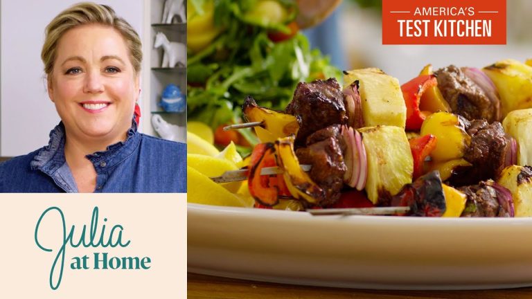 How to Make Quick Grilled Beef Kebabs with Fresh Potato Salad | Julia At Home
