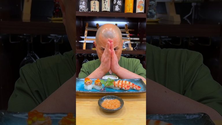 🇯🇵 Tiger Prawn Nigiri with Shrimp Salt🦐 #shorts