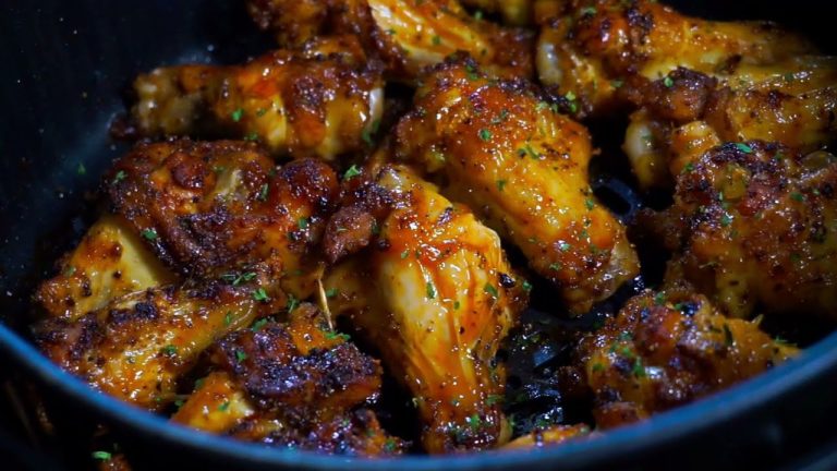 The BEST Air Fryer Baked Honey BBQ Chicken Wings EVER!!! | Chicken Wing Recipes