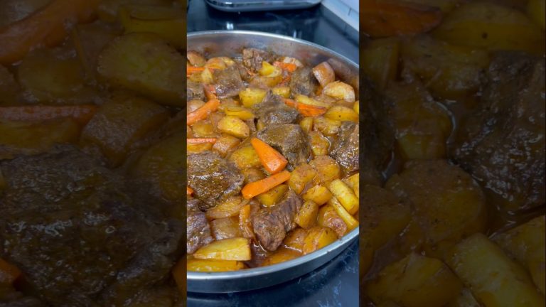 Sekreti i Patateve dhe Mishit të Butë në Furrë që ndahet Fije-Fije. 😍#receta #gatime #tradicionale