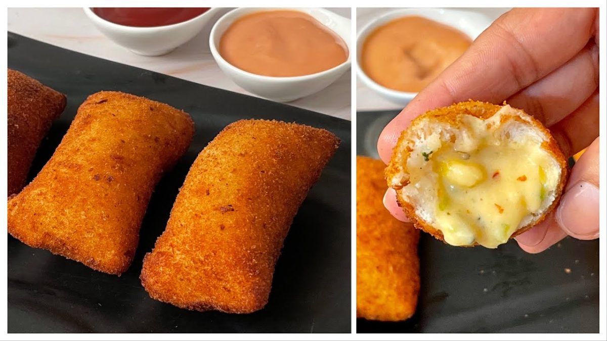 Crispy Creamy Cheesy Pockets | Crispy Cheesy Bread Pockets |Easy Snacks Recipe |Cheesy Bread Pockets