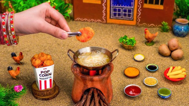 Miniature KFC Chicken Popcorn Recipe | How To Make Fried Chicken | Tiny Foodkey | KFC Style Recipe