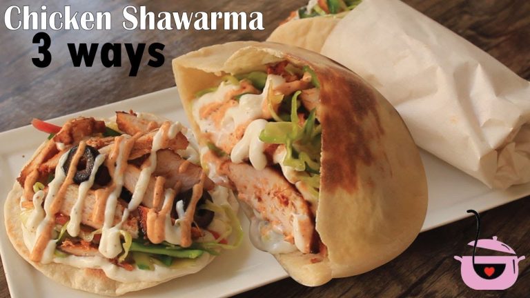 Best Homemade Chicken Shawarma 3 Ways | Pita Bread ,Shawrma Sauces,Chicken Recipe By Hafsas kitchen