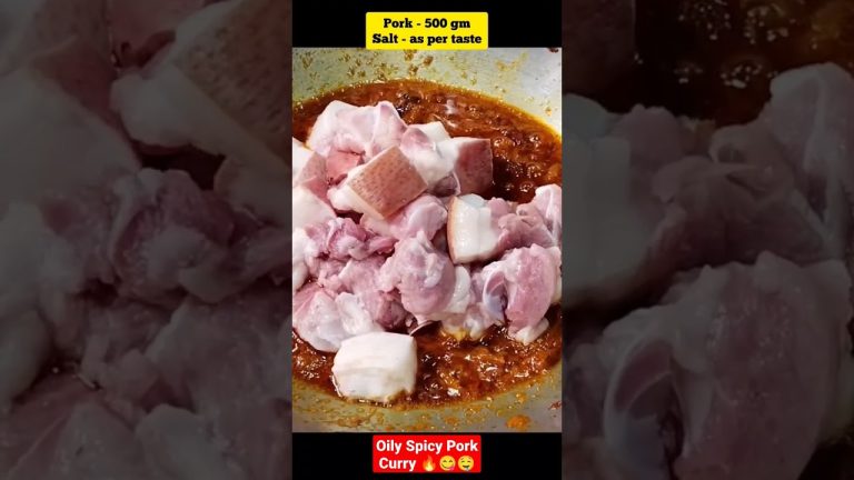 oily spicy pork curry recipe 😋🤤🔥 #shorts #trending #viralreels #porkrecipe #aditihubbycookingvlogs