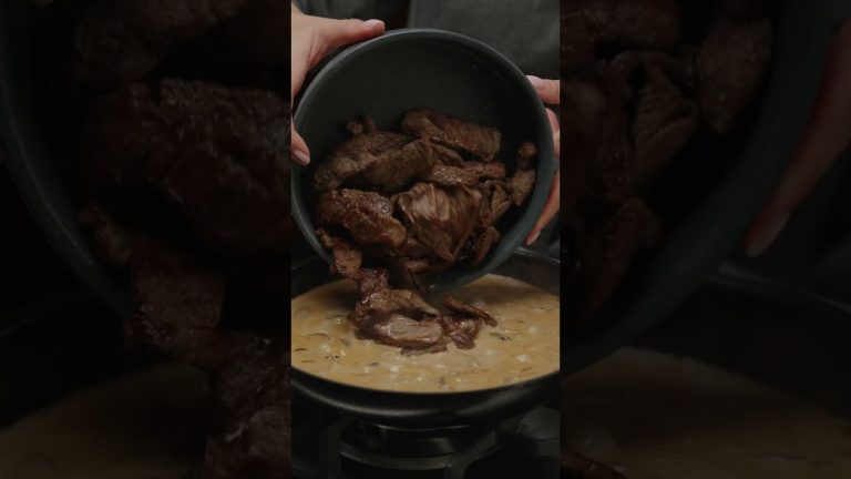 Beef Stroganoff with Mashed Potatoes #shorts #food