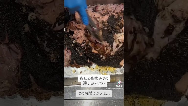 初めの姿から想像出来ないこの塊は何？#プルド #プルドポーク　 #東京グルメ #グルメバーガー #マンチズ #bbq #スモーク料理 #シェフ