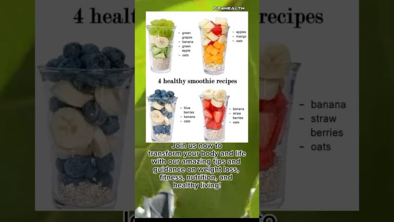 4 Healthy Smoothie Recipe | Sip to Wellness: Indulge in 4 Healthy Smoothie Recipes #Shorts